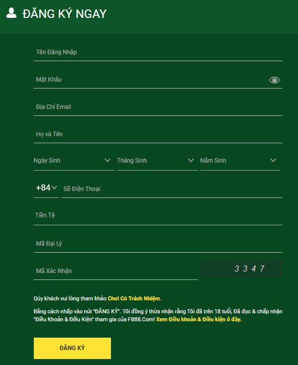 đăng ký tài khoản nhà cái fb88