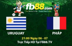 Soi kèo bóng đá Uruguay Pháp World Cup 2018 tại FB88.COM