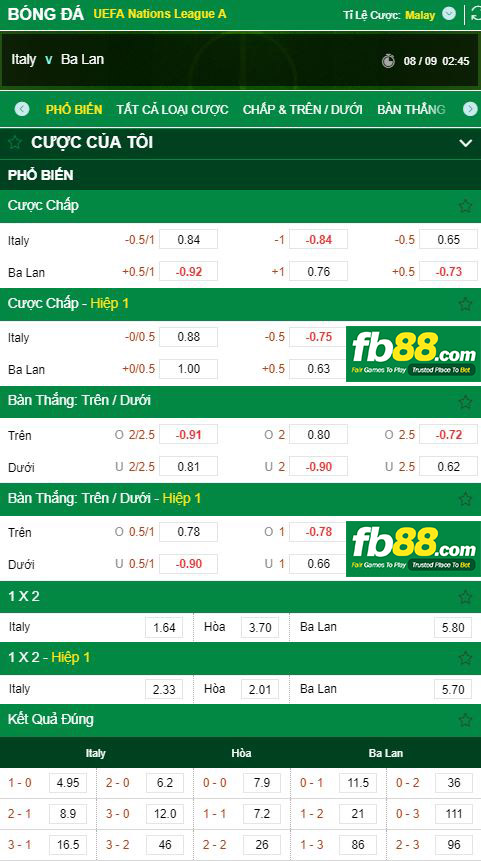 kèo nhà cái ý vs ba lan 08-09