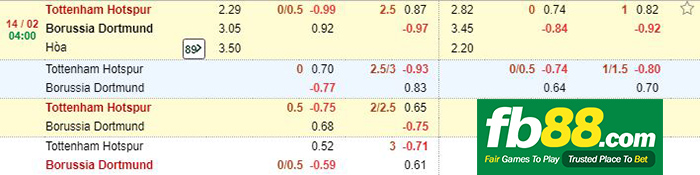 cá cược tottenham vs dortmund