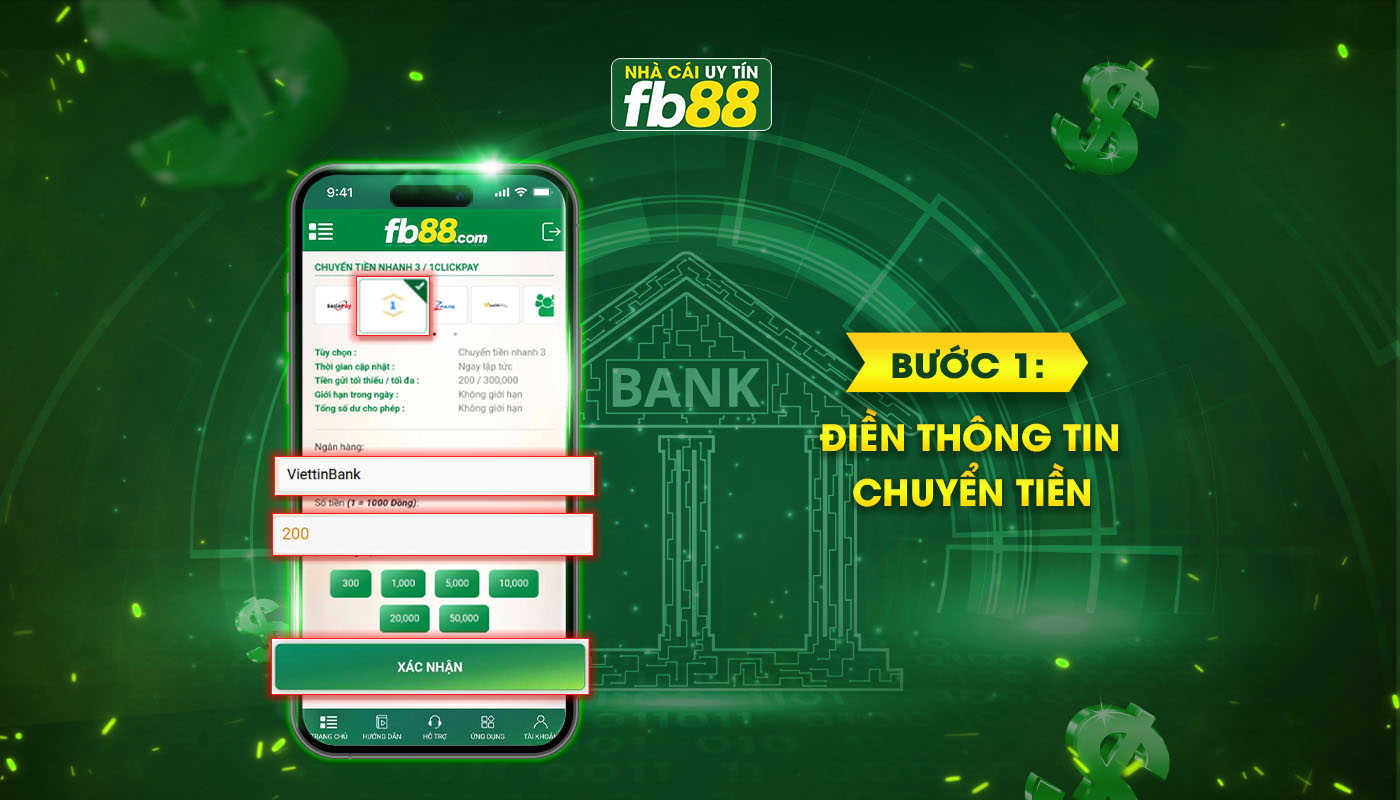 bước 1 Điền thông tin chuyển tiền