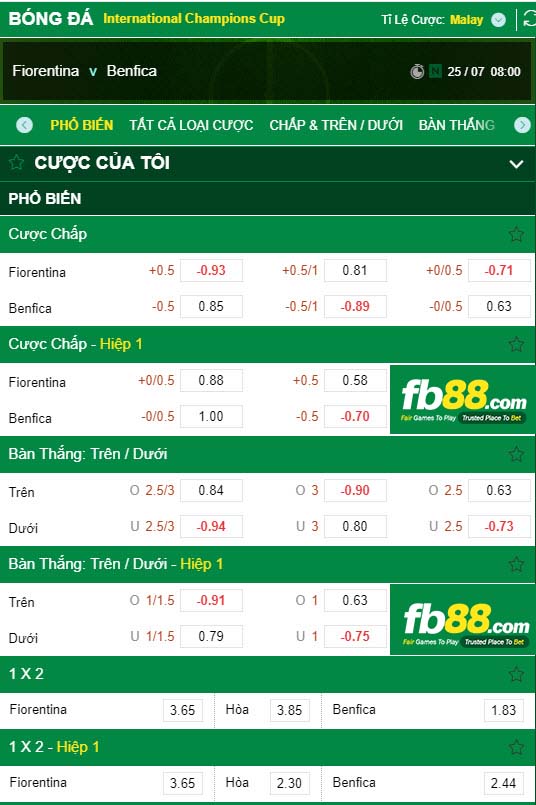 fb88-Kèo tài xỉu fiorentina vs benfica icc cup 2019