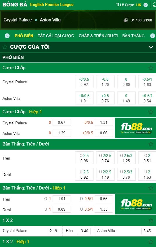 fb88-kèo nhà cái Crystal Palace vs Aston Villa