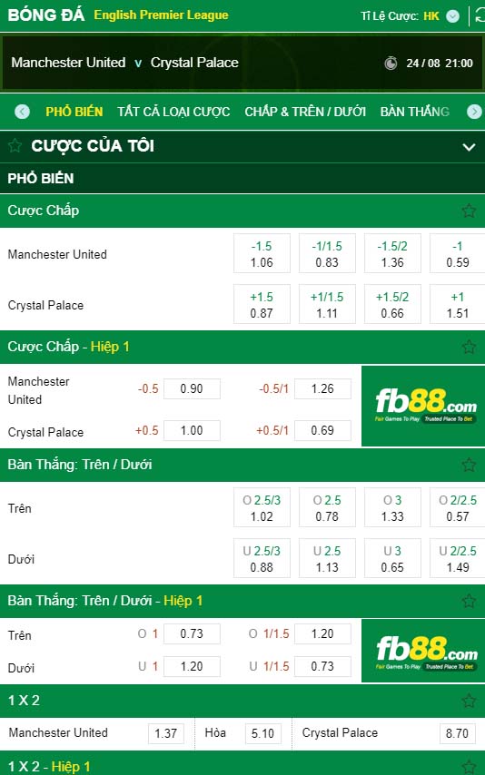 fb88-kèo nhà cái Manchester United vs Crystal Palace