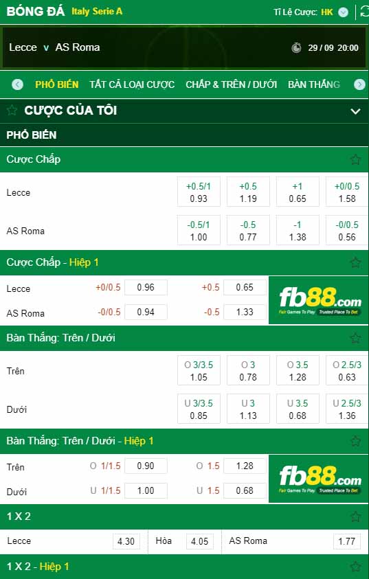 fb88-kèo nhà cái Lecce vs AS Roma