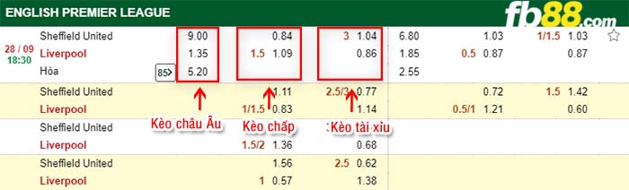 fb88-kèo chấp Sheffield vs Liverpool