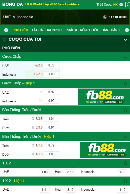 fb88-Nhận định kèo bóng đá UAE vs Indonesia
