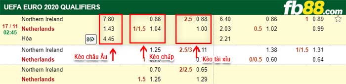 fb88-kèo chấp Bắc Ireland vs Hà Lan