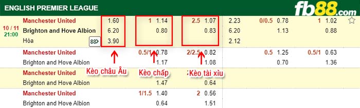 fb88-kèo chấp Manchester United vs Brighton