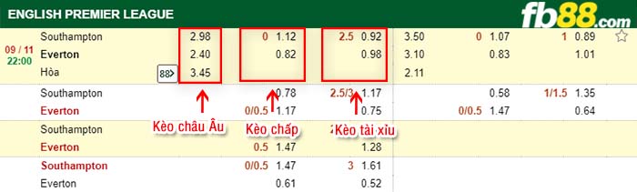 fb88-kèo chấp Southampton vs Everton