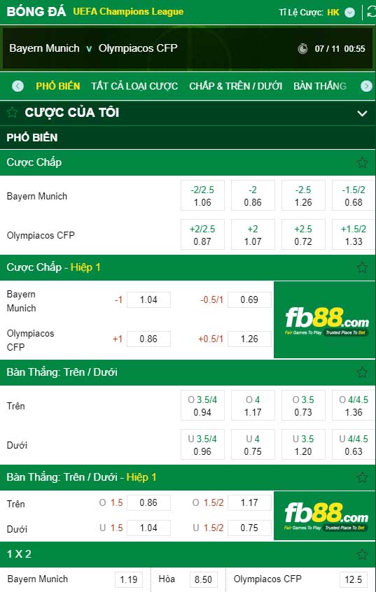 fb88-kèo nhà cái Bayern Munich vs Olympiacos CFP