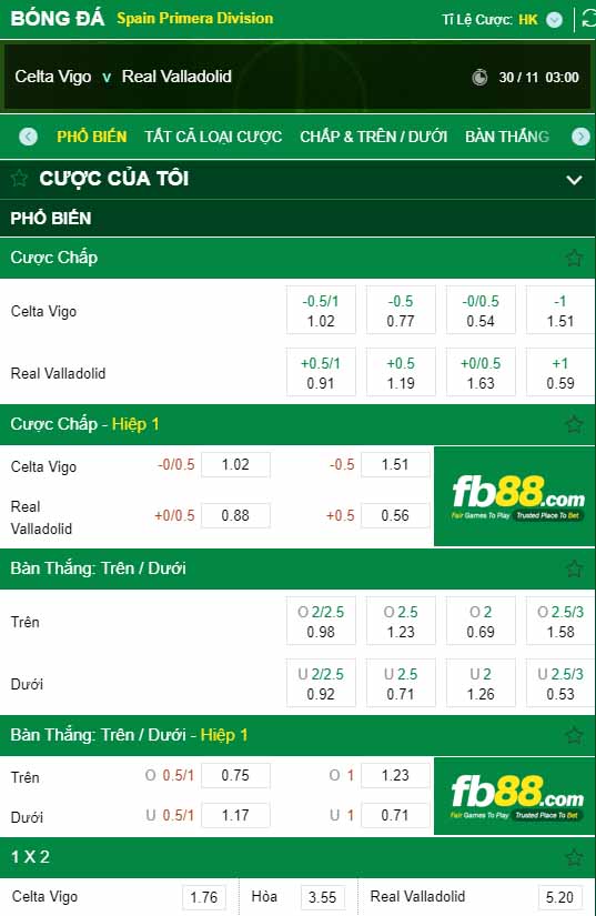 fb88-kèo nhà cái Celta Vigo vs Real Valladolid