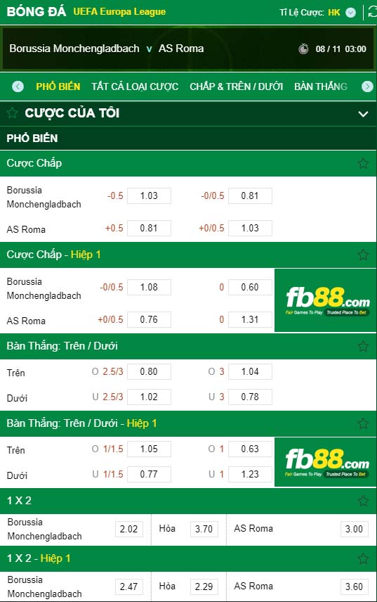 fb88-kèo nhà cái Monchengladbach vs AS Roma