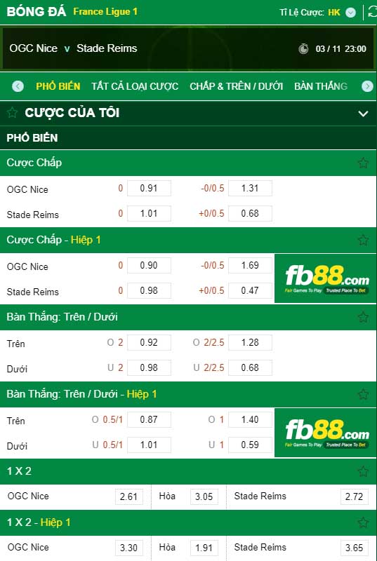fb88-kèo nhà cái OGC Nice vs Stade Reims