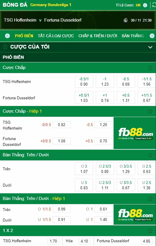 fb88-kèo nhà cái TSG Hoffenheim vs Fortuna Dusseldorf