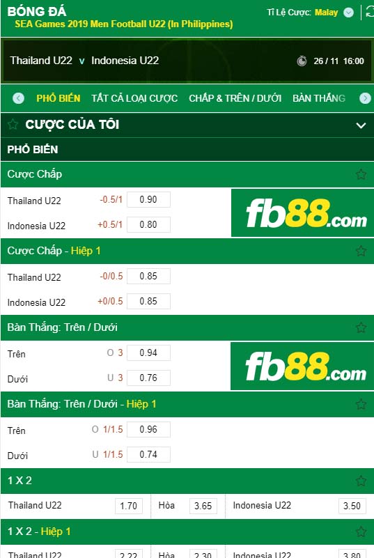 fb88-Kèo nhà cái Thái Lan vs indonesia sea games 2019