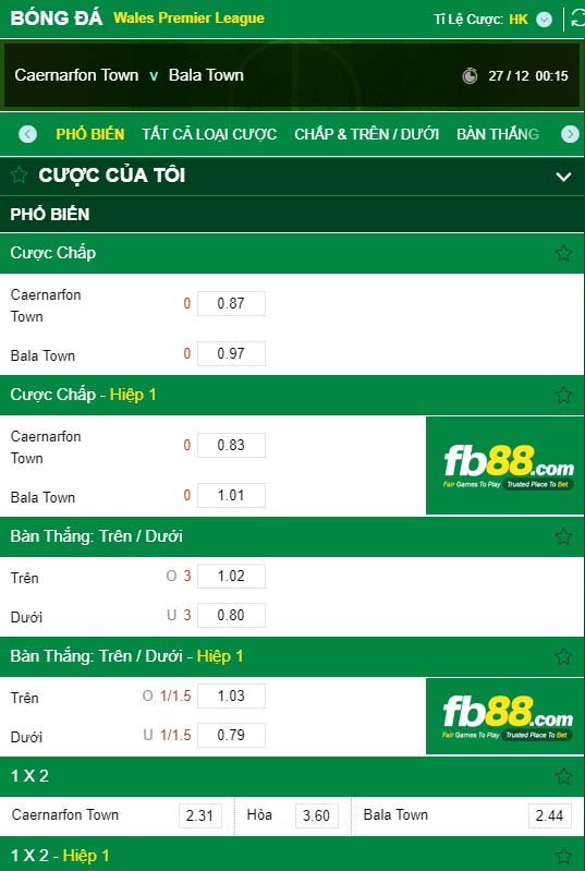 fb88-kèo nhà cái Caernarfon Town vs Bala Town