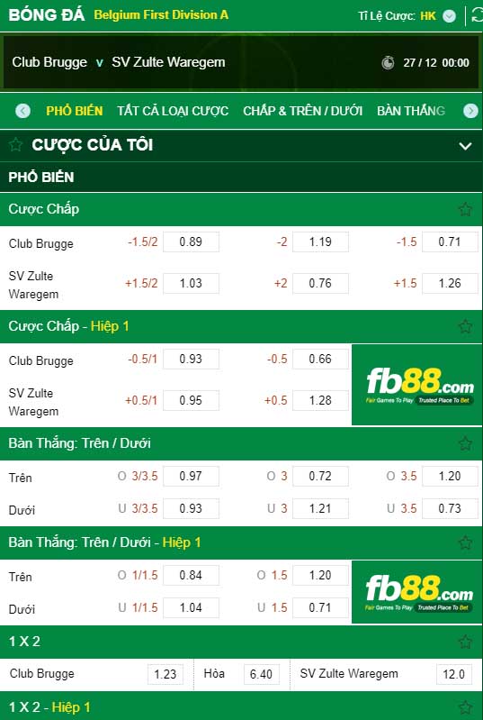 fb88-kèo nhà cái Club Brugge vs SV Zulte Waregem
