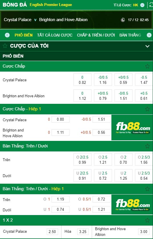 fb88-kèo nhà cái Crystal Palace vs Brighton