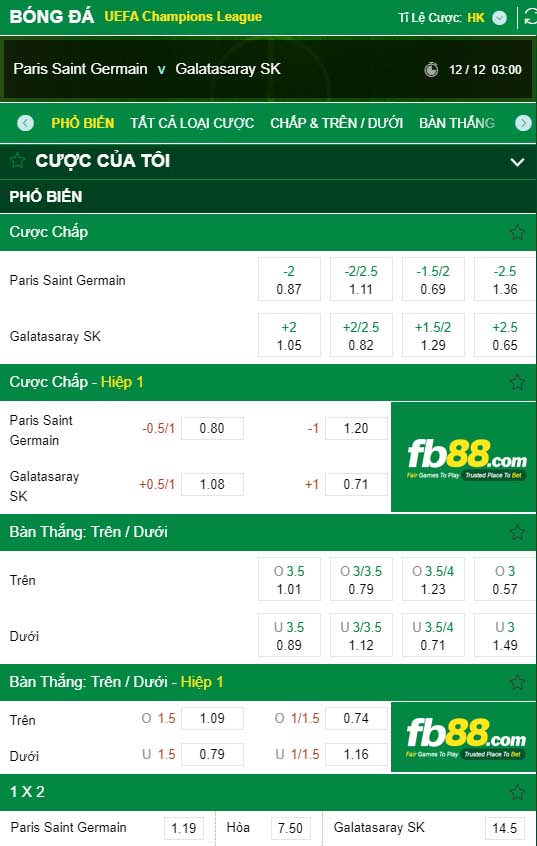 fb88-kèo nhà cái PSG vs Galatasaray SK