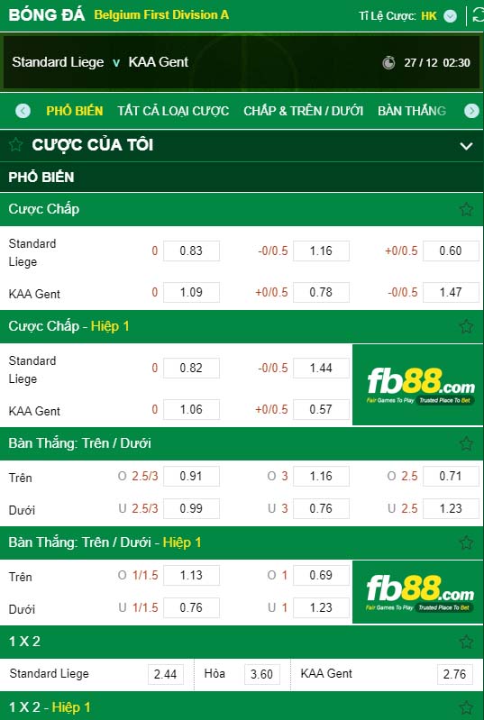 fb88-kèo nhà cái Standard Liege vs KAA Gent