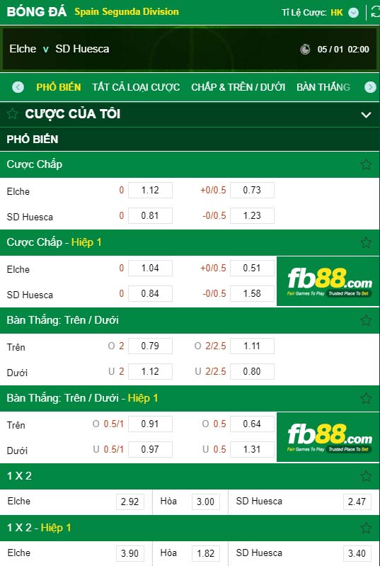 fb88-kèo nhà cái Elche vs SD Huesca
