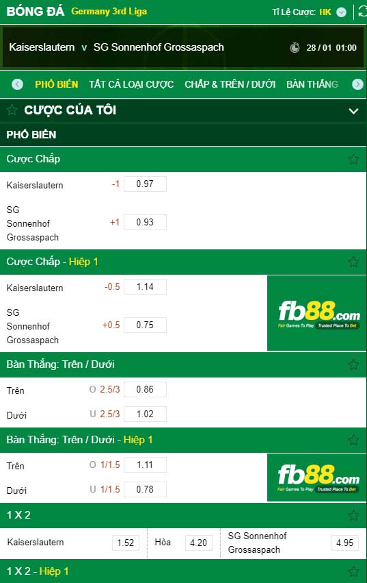 fb88-kèo nhà cái Kaiserslautern vs SG Sonnenhof Grossaspach