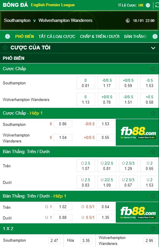 fb88-kèo nhà cái Southampton vs Wolverhampton Wanderers
