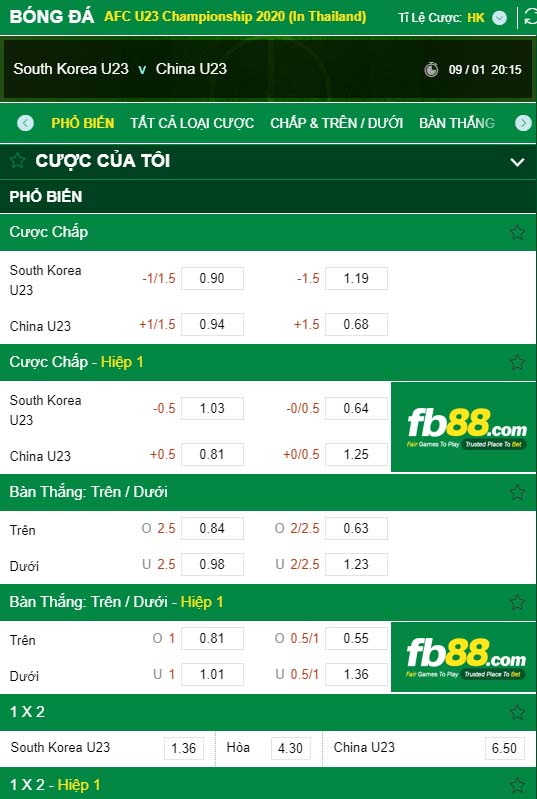 fb88-kèo nhà cái U23 Hàn Quốc vs U23 Trung Quốc