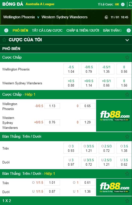 fb88-kèo nhà cái Wellington Phoenix vs Western Sydney Wanderers
