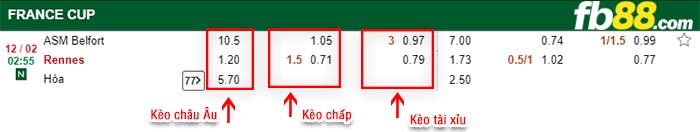 fb88-kèo chấp ASM Belfort vs Rennes