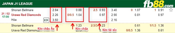 fb88-kèo chấp Shonan Bellmare vs Urawa Red Diamonds