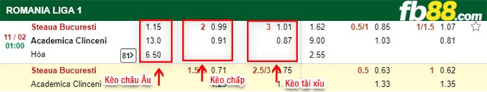 fb88-kèo chấp Steaua Bucuresti vs Academica Clinceni