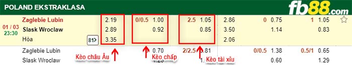 fb88-kèo chấp  Zaglebie Lubin vs Slask Wroclaw