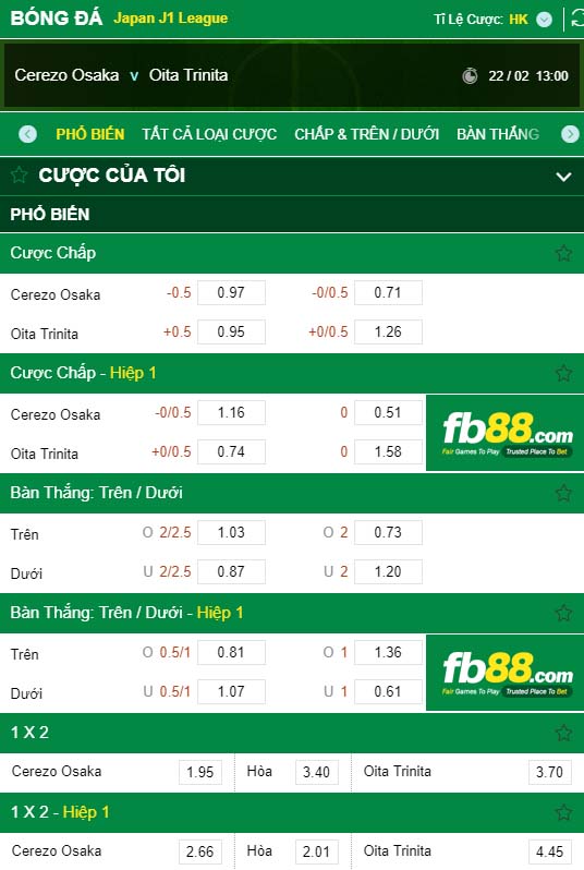 fb88-kèo nhà cái Cerezo Osaka vs Oita Trinita