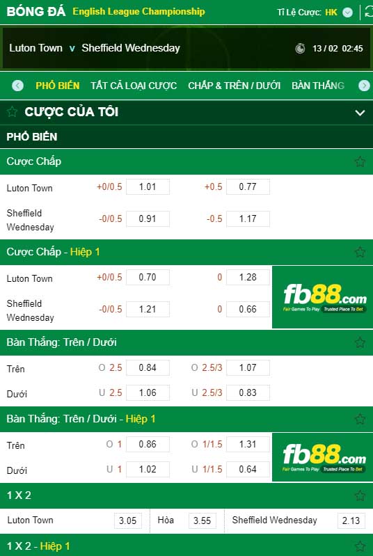 fb88-kèo nhà cái Luton Town vs Sheffield Wednesday