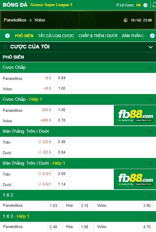 fb88-kèo nhà cái Panetolikos vs Volos
