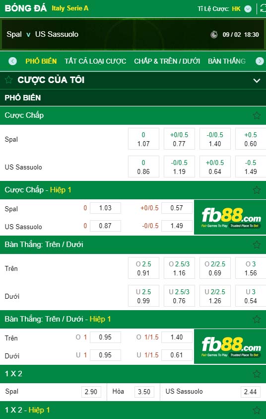 fb88-kèo nhà cái Spal vs US Sassuolo