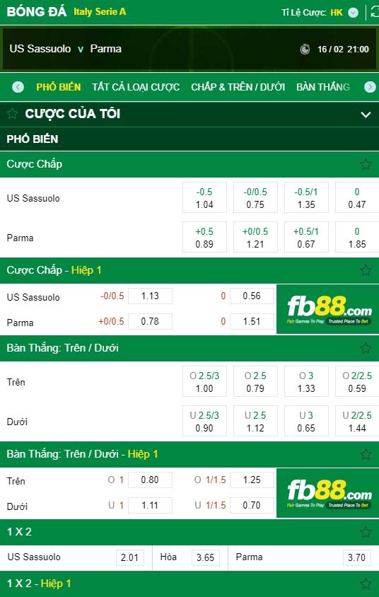 fb88-kèo nhà cái US Sassuolo vs Parma
