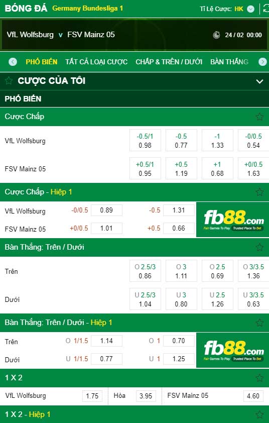 fb88-kèo nhà cái VfL Wolfsburg vs FSV Mainz 05