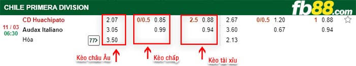 fb88-kèo chấp CD Huachipato vs Audax Italiano