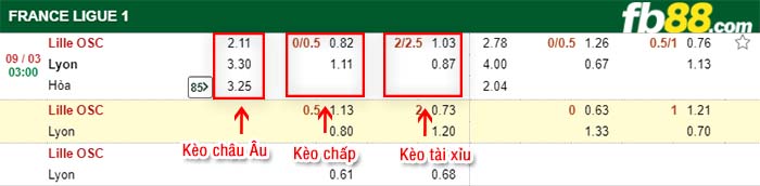 fb88-kèo chấp Lille OSC vs Lyon