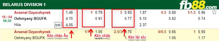 fb88-kèo chấp Arsenal Dzyarzhynsk vs Oshmyany BGUFK
