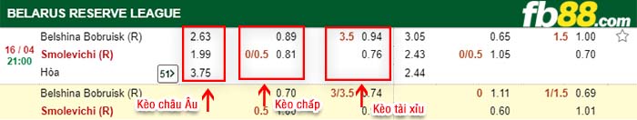fb88-kèo chấp Belshina Bobruisk Reserves vs Smolevichi Reserves