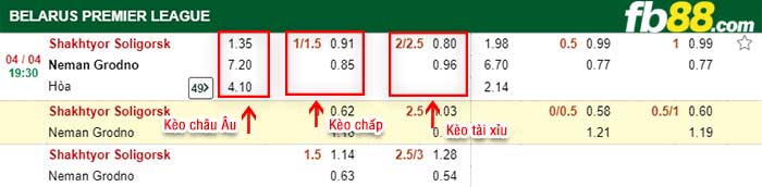 fb88-kèo chấp Shakhtyor Soligorsk vs Neman Grodno