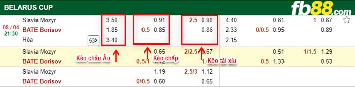fb88-kèo chấp Slavia Mozyr vs BATE Borisov