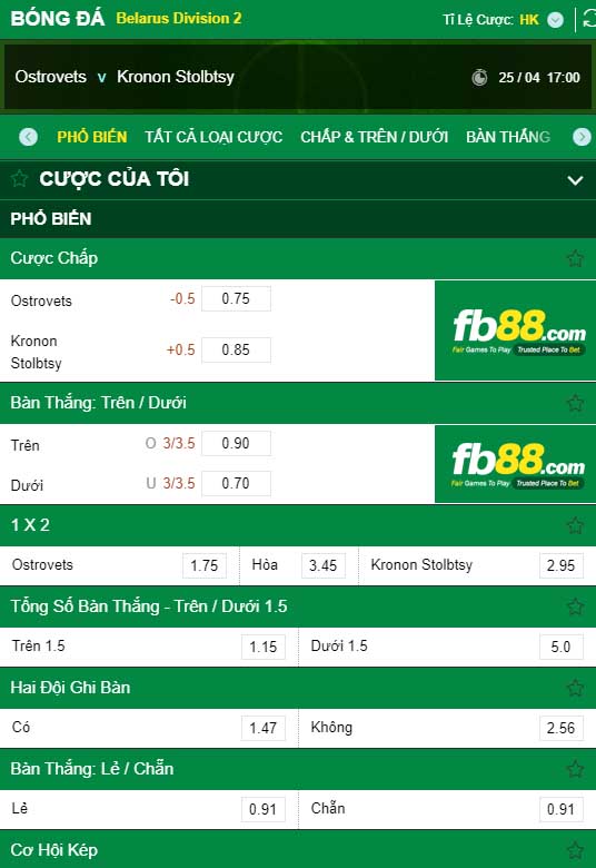 fb88-kèo nhà cái FC Ostrovets vs Kronon Stolbtsy