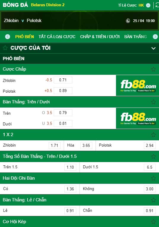 fb88-kèo nhà cái FK Zhlobin vs FC Polotsk