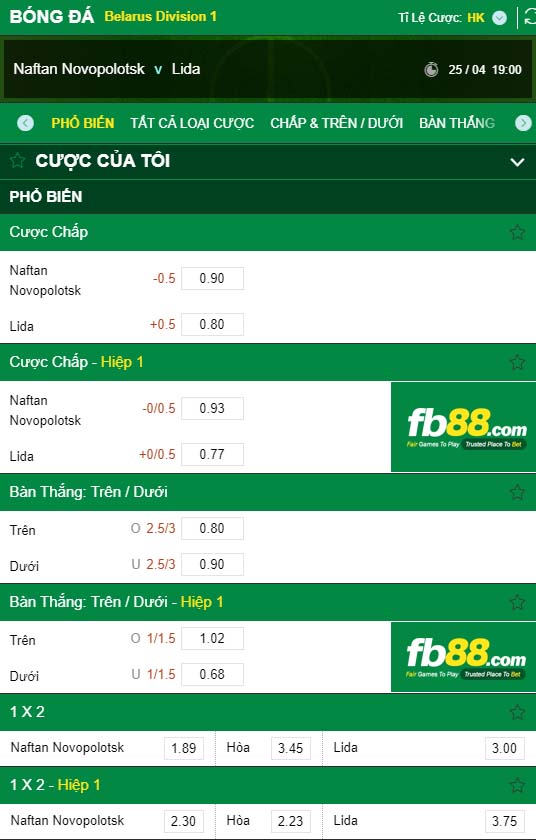 fb88-kèo nhà cái Naftan Novopolock vs FK Lida