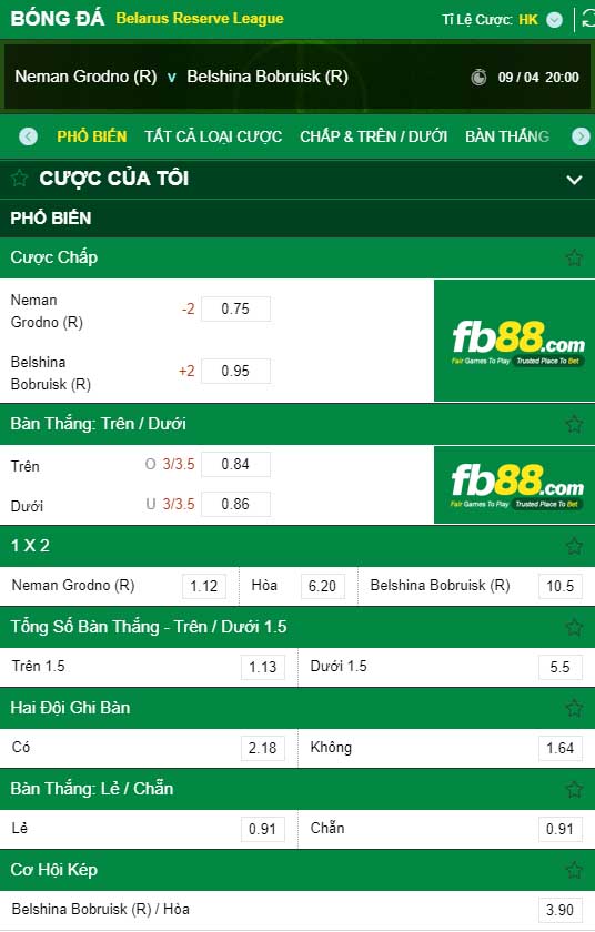 fb88-kèo nhà cái Neman Grodno Reserves vs Belshina Babruisk Reserve